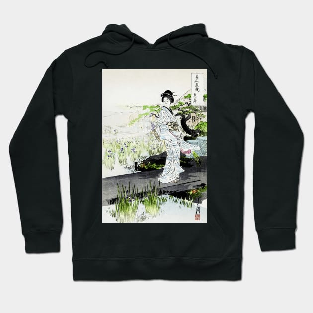 Iris Garden Japanese illustration Hoodie by geekmethat